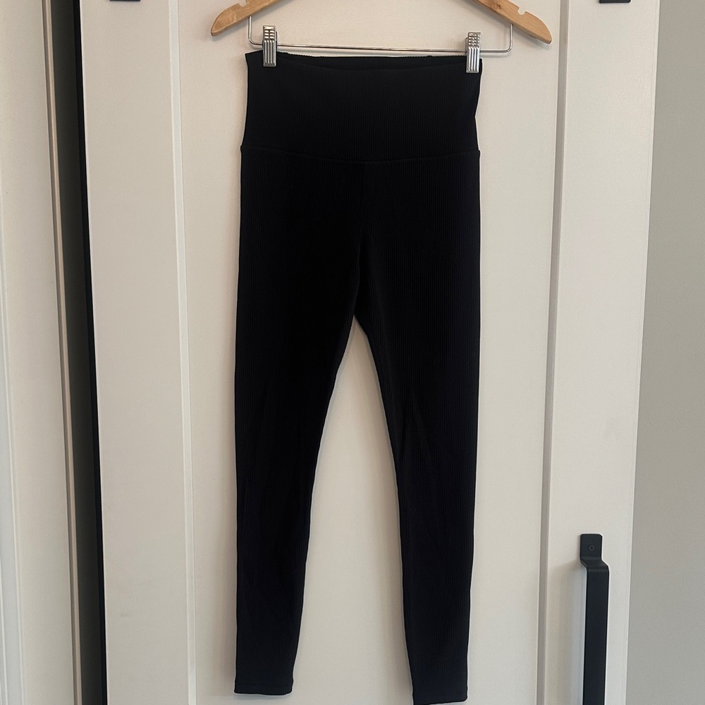 Athleta Black Ribbed Leggings